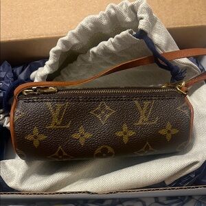 Louis Vuitton Brown Monogram Cylinder Pouch